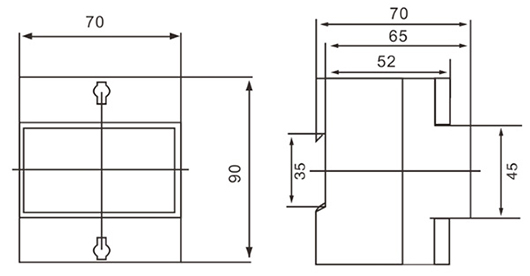 DT(S)S238-4 M three phase din rail type watt hour meter (D3403)