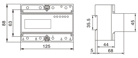 DT(S)S238-7 ZN/S three phase din rail type multi-function watt hour meter(D3703)