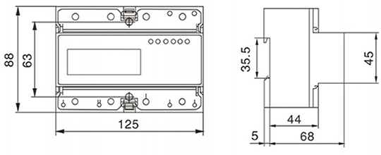 DSS238 two phase three wire static watt hour meter (E2301)