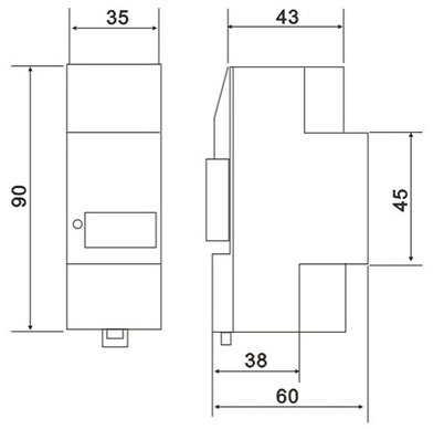 Single Phase DIN-rail KWH Meter (Single Phase DIN-rail Meter, Single Phase DIN-rail Watt-hour Meter, Single Phase DIN-rail Energy Meter)